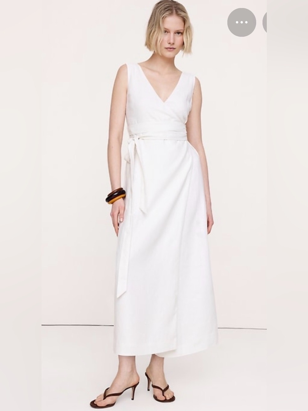 NWT Banana Republic Linen Crossback Maxi Magnolia Ivory Dress Sz 4 (#900004)